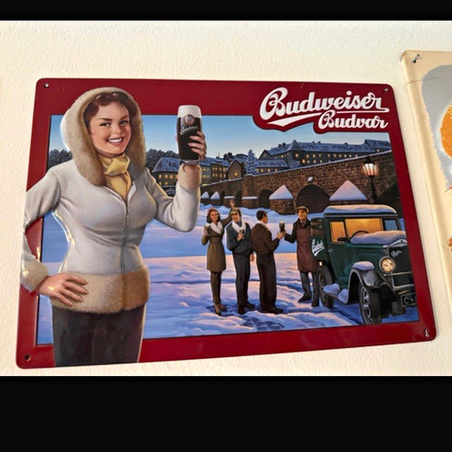 Budweiser budvar blechschild - budvar,