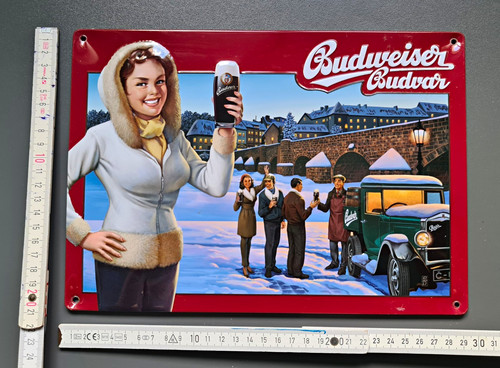 Budweiser budvar blechschild - budweiser,