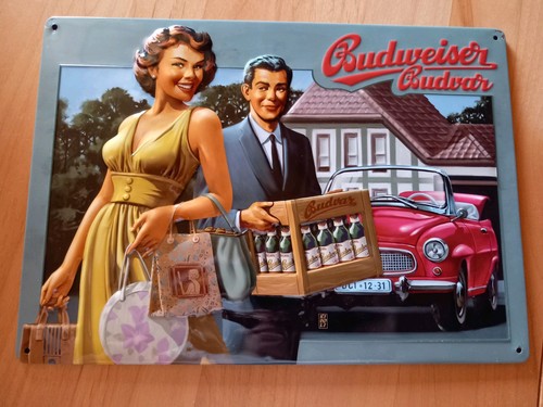 Budweiser blechschild - budweiser,