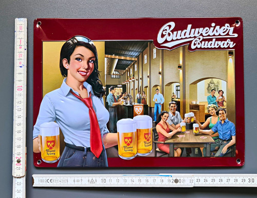 Budweiser budvar blechschild - budweiser,