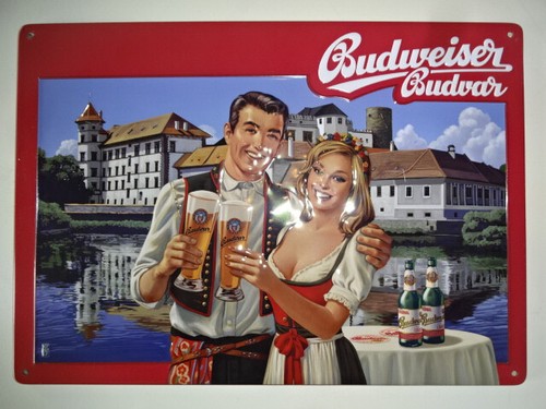 Blechschild budweiser dudvar - blechschild, "