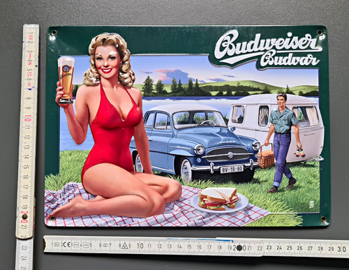 Budweiser budvar blechschild - budweiser,