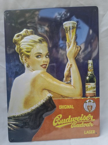 Budweiser budvar blechschild - budweiser,